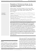 Cover page: Description of Trichococcus ilyis sp. nov. by combined physiological and in silico genome hybridization analyses