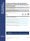 Cover page: Constant-potential molecular dynamics simulations of molten salt double layers for FLiBe and FLiNaK