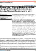 Cover page: Dermal injury drives a skin to gut axis that disrupts the intestinal microbiome and intestinal immune homeostasis in mice.