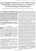 Cover page: Error probability performance for W-CDMA systems with multiple transmit and receive antennas in correlated Nakagami fading channels