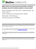 Cover page: Effect of fire on insectivorous bat activity in northern Australia: does fire intensity matter on a local scale?