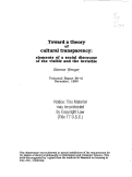 Cover page: Toward a theory of cultural transparency : elements of a social discourse of the visible and the invisible