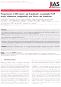 Cover page: Perspectives of US women participating in a candidate PrEP study: adherence, acceptability and future use intentions