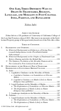 Cover page: One Sari, Three Different Ways to Drape It: Trademarks, Religion, Language, and Morality in Post-Colonial India, Pakistan, and Bangladesh