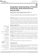 Cover page: Integrative Understanding of Familial Impulsivity, Early Adversity and Suicide Risk.