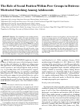 Cover page: The Role of Social Position Within Peer Groups in Distress-Motivated Smoking Among Adolescents.