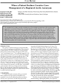 Cover page: When a Patient Declines Curative Care: Management of a Ruptured Aortic Aneurysm