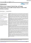 Cover page: Effects of pre‐treatment, historical age, and sample characteristics on the stable isotope analyses of killer whale (Orcinus orca) bone