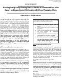 Cover page: Providing Quality Family Planning Services: Review of recommendations of the Centers for Disease Control (CDC) and the US Office of Population Affairs