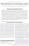 Cover page: Extrinsic Incubation Rate is not Accelerated in Recent California Strains of West Nile Virus in Culex tarsalis (Diptera: Culicidae)