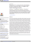 Cover page: Reexposure to a sensorimotor perturbation produces opposite effects on explicit and implicit learning processes