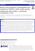 Cover page: Barriers and motivators to participation and retention in HIV/HCV cohort studies among people who inject drugs: a community consultation in Iran