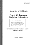 Cover page: THERMODYNAMICS OF STACKING FAULTS IN BINARY ALLOYS