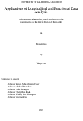 Cover page: Applications of Longitudinal and Functional Data Analysis