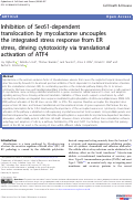 Cover page: Inhibition of Sec61-dependent translocation by mycolactone uncouples the integrated stress response from ER stress, driving cytotoxicity via translational activation of ATF4