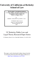 Cover page: The President's Constitutional Authority to Conduct Military Operations Against Terrorist Organizations and the Nations that Harbor or Support Them