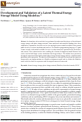 Cover page: Development and Validation of a Latent Thermal Energy Storage Model Using Modelica †