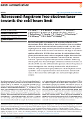 Cover page: Attosecond-Angstrom free-electron-laser towards the cold beam limit.