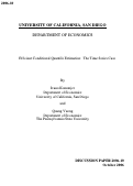 Cover page: Efficientt Conditional Quantile Estimation:  The Time Series Case