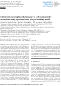 Cover page: Global soil consumption of atmospheric carbon monoxide: an analysis using a process-based biogeochemistry model