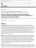 Cover page: Brain-computer Interface Controlled Functional Electrical Stimulation As A Novel Approach To Improving Foot-drop After Stroke