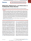 Cover page: Metabolism, Metabolomics, and Inflammation in Posttraumatic Stress Disorder