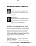 Cover page: Web archiving: Policy and practice