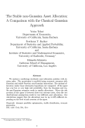 Cover page: The Stable non-Gaussian Asset Allocation: A Comparison with the Classical Gaussian Approach