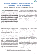 Cover page: Dynamic Models of Appraisal Networks Explaining Collective Learning.