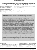 Cover page: Estimated Cost Effectiveness of Influenza Vaccination for Emergency Medical Services Professionals