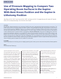 Cover page: Use of Pressure Mapping to Compare Two Operating Room Surfaces in the Supine With Bent Knees Position and the Supine in Lithotomy Position.