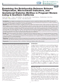 Cover page: Examining the Relationship Between Extreme Temperature, Microclimate Indicators, and Gestational Diabetes Mellitus in Pregnant Women Living in Southern California.