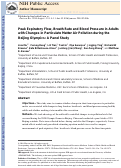 Cover page: Peak expiratory flow, breath rate and blood pressure in adults with changes in particulate matter air pollution during the Beijing Olympics: A panel study