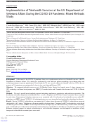 Cover page: Implementation of Telehealth Services at the US Department of Veterans Affairs During the COVID-19 Pandemic: Mixed Methods Study