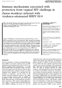 Cover page: Immune mechanisms associated with protection from vaginal SIV challenge in rhesus monkeys infected with virulence-attenuated SHIV 89.6