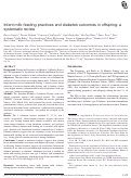 Cover page: Infant milk-feeding practices and diabetes outcomes in offspring: a systematic review.