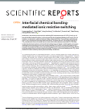 Cover page: Interfacial chemical bonding-mediated ionic resistive switching