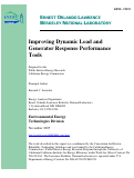 Cover page: Improving Dynamic Load and Generator Response Performance Tools