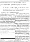 Cover page: Analysis of the microRNA signature driving adaptive right ventricular hypertrophy in an ovine model of congenital heart disease