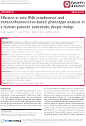 Cover page: Efficient in vitro RNA interference and immunofluorescence-based phenotype analysis in a human parasitic nematode, Brugia malayi