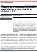 Cover page: Leveraging ancient DNA to uncover signals of natural selection in Europe lost due to admixture or drift.