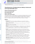 Cover page: 3 Dimensions of Treatment Decision Making in Adolescents and Young Adults With Cancer.