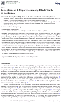 Cover page: Perceptions of E-Cigarettes among Black Youth in California