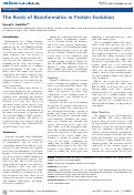 Cover page: The Roots of Bioinformatics in Protein Evolution