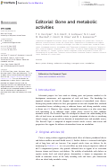 Cover page: Editorial: Bone and metabolic activities