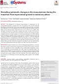 Cover page: Revealing systematic changes in the transcriptome during the transition from exponential growth to stationary phase.