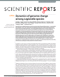 Cover page: Dynamics of genome change among Legionella species