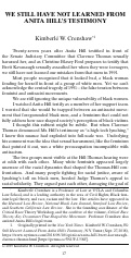 Cover page: We Still Have Not Learned From Anita Hill's Testimony