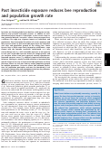 Cover page: Past insecticide exposure reduces bee reproduction and population growth rate