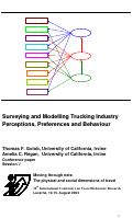 Cover page: Surveying and Modeling Trucking Industry Perceptions, Preferences and Behavior